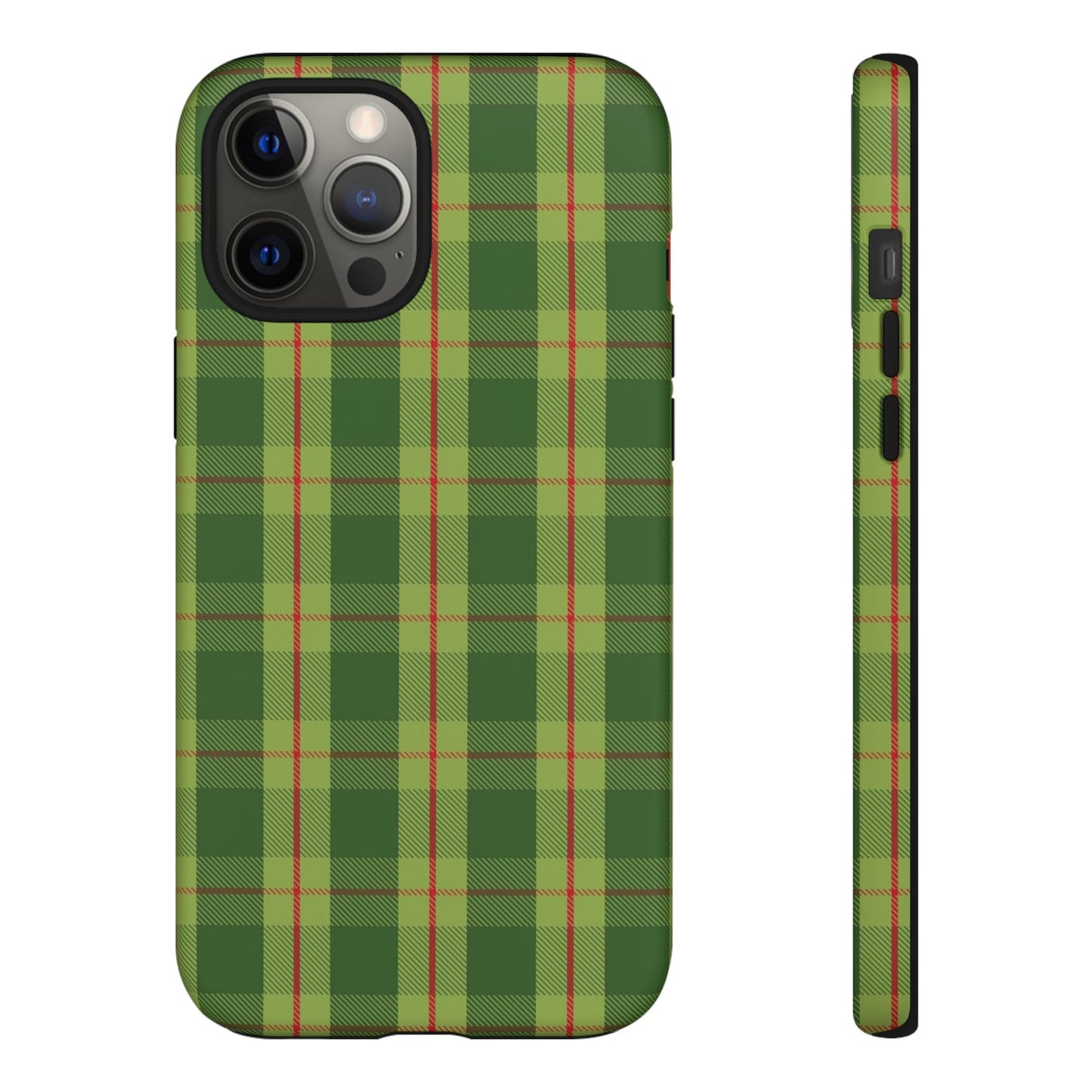 Green and Red Christmas Plaid Pattern - iPhone Case