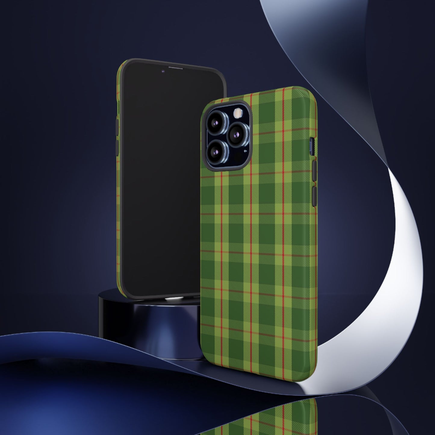 Green and Red Christmas Plaid Pattern - iPhone Case