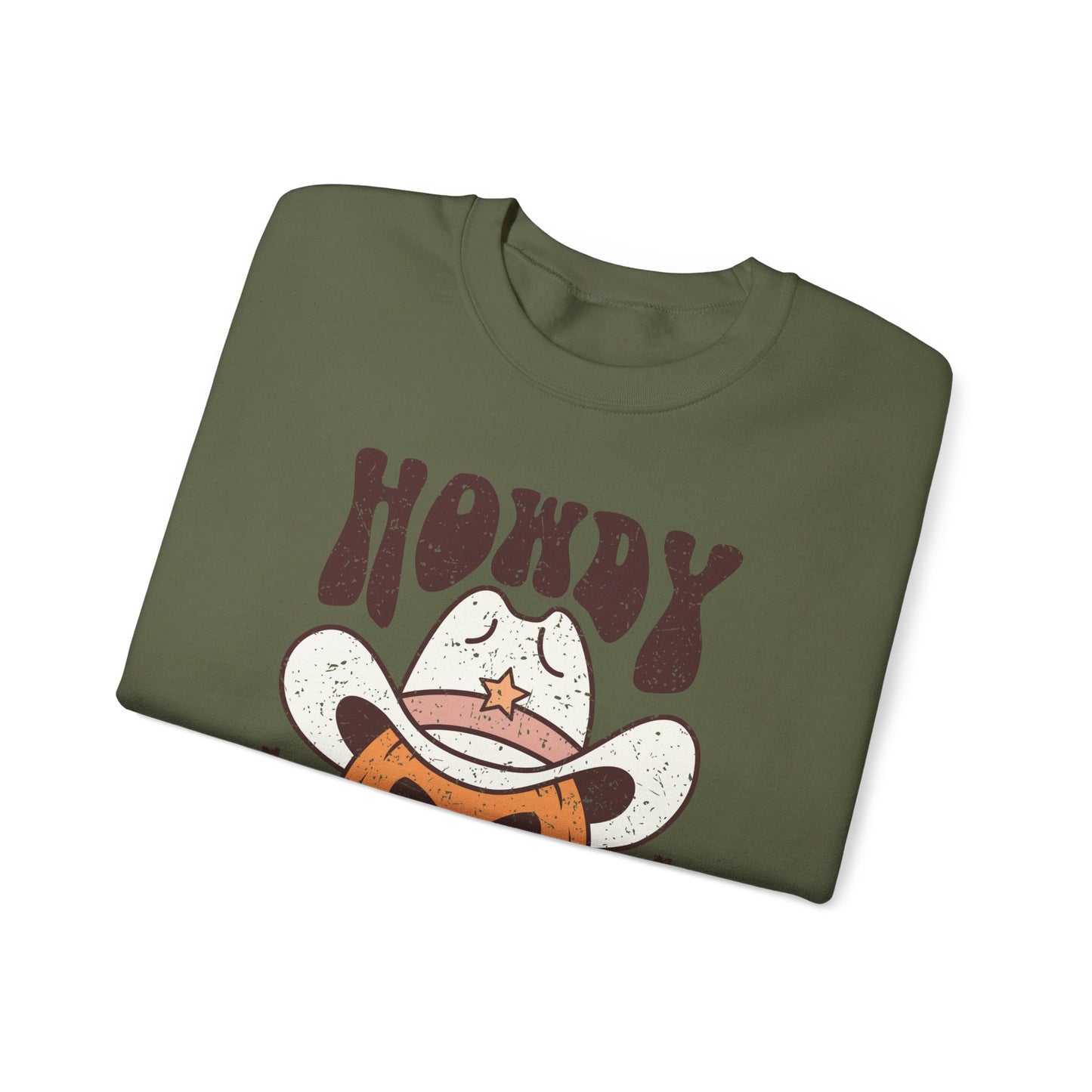 Howdy Pumpkin - Autumn/Fall Pumpkin Sweatshirt - Unisex Heavy Blend™ Crewneck Sweatshirt