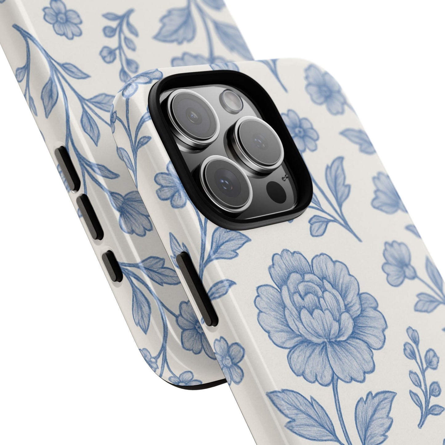 Blue Tea Vintage Florals - iPhone Case