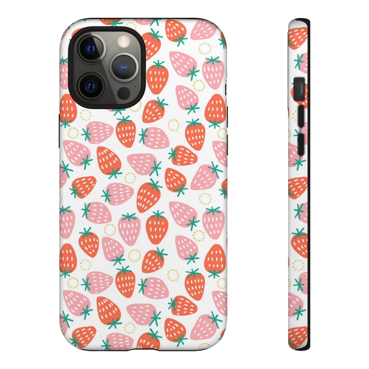 Strawberry Pattern - White - iPhone Case