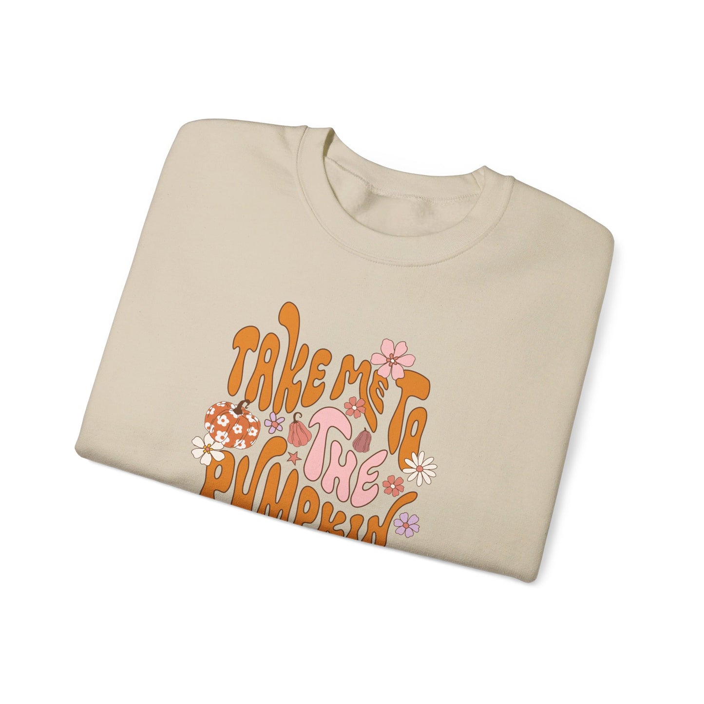 Take Me To The Pumpkin Patch (Retro) - Autumn/Fall Sweatshirt - Unisex Heavy Blend™ Crewneck Sweatshirt