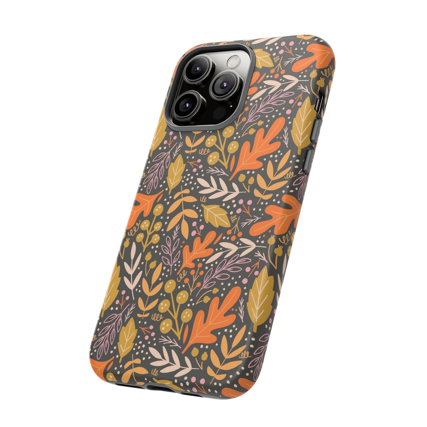 Dark Fall Foliage Leaves - iPhone Case