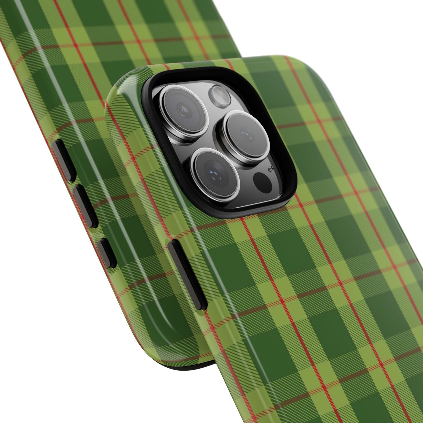 Green and Red Christmas Plaid Pattern - iPhone Case