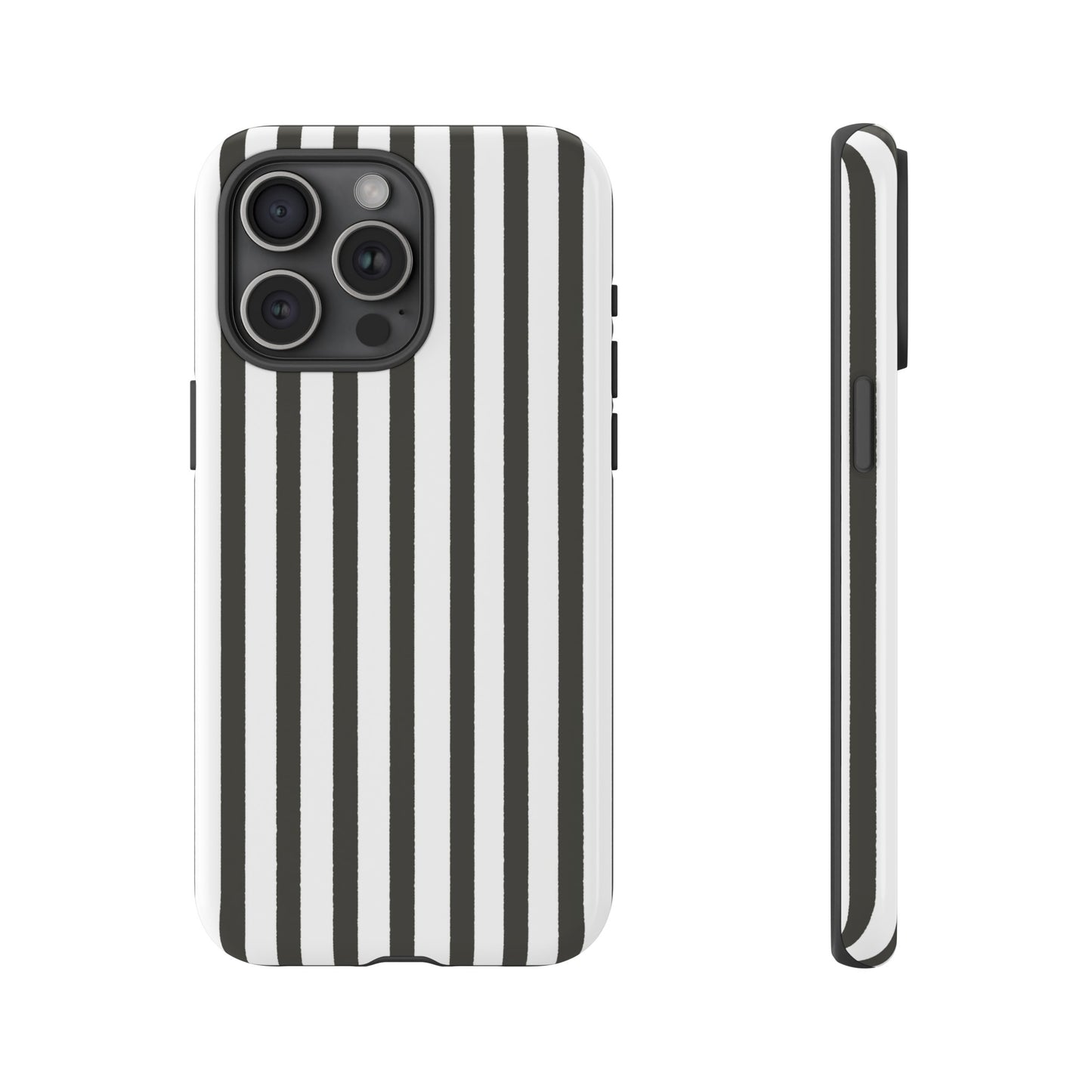 Halloween Black and White Vertical Stripes - iPhone Case