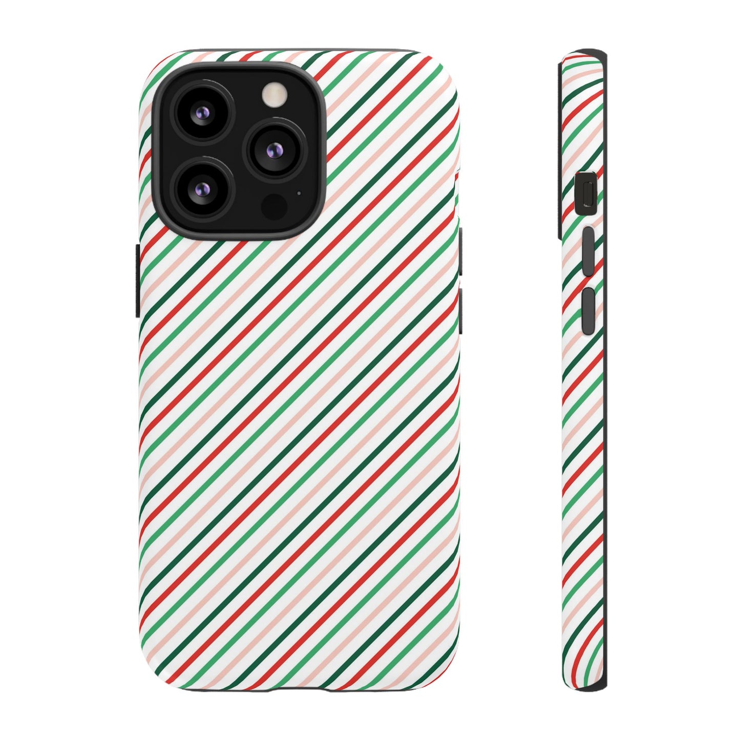 Christmas Diagonal Stripes - iPhone Case