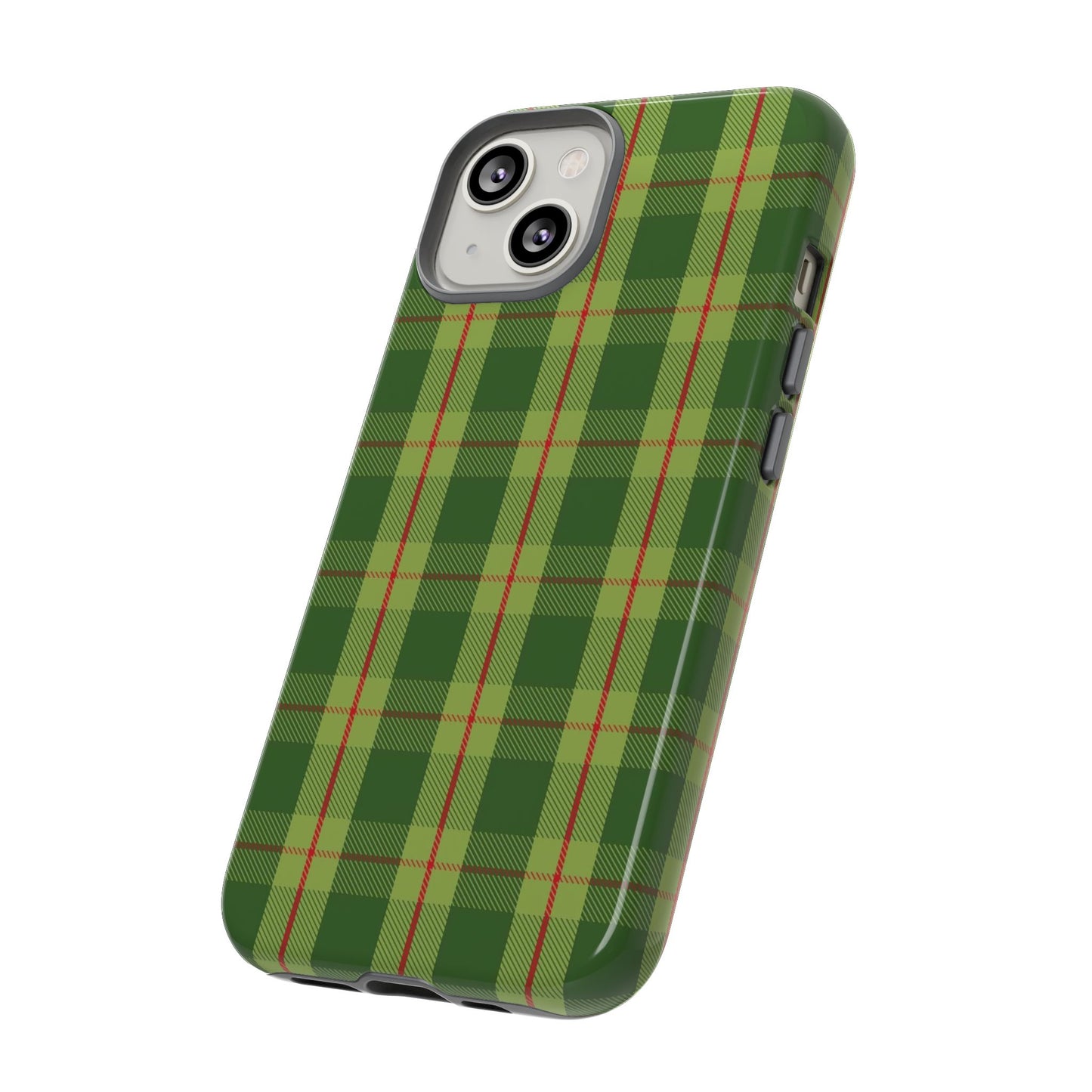 Green and Red Christmas Plaid Pattern - iPhone Case