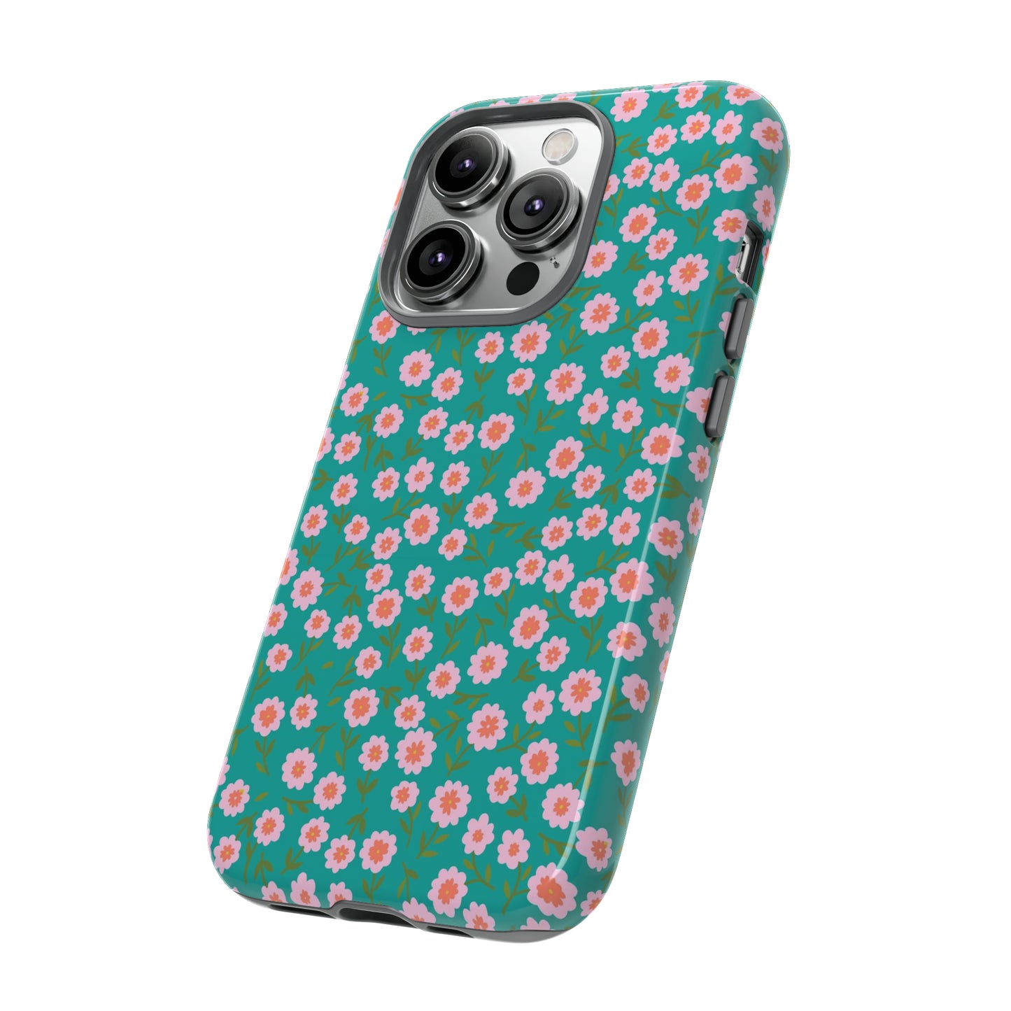 Spring Turquoise Florals - iPhone Case