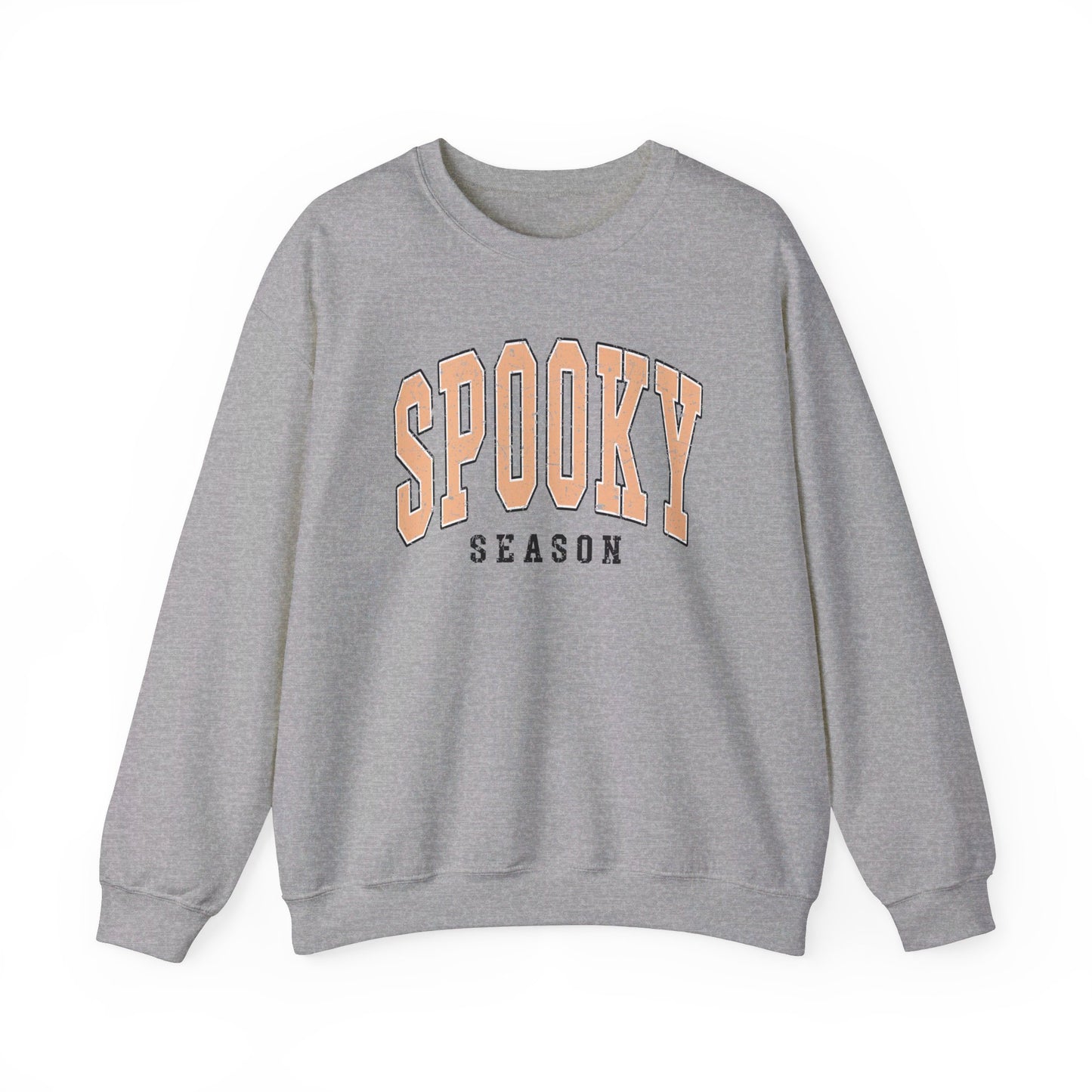 Spooky Season (Orange) Sporty Halloween Sweatshirt - Unisex Heavy Blend™ Crewneck Sweatshirt