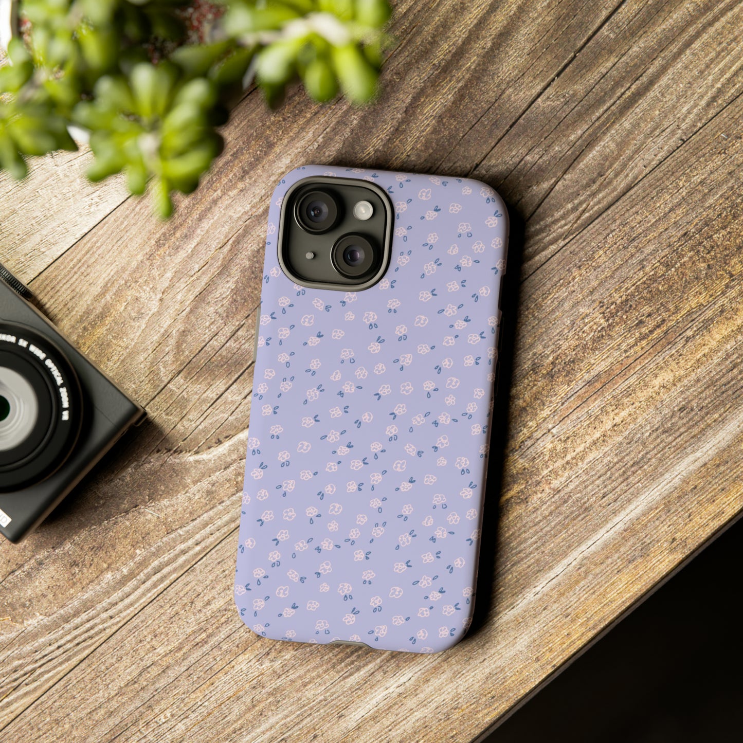 Lavender Flower Scribbles - iPhone Case