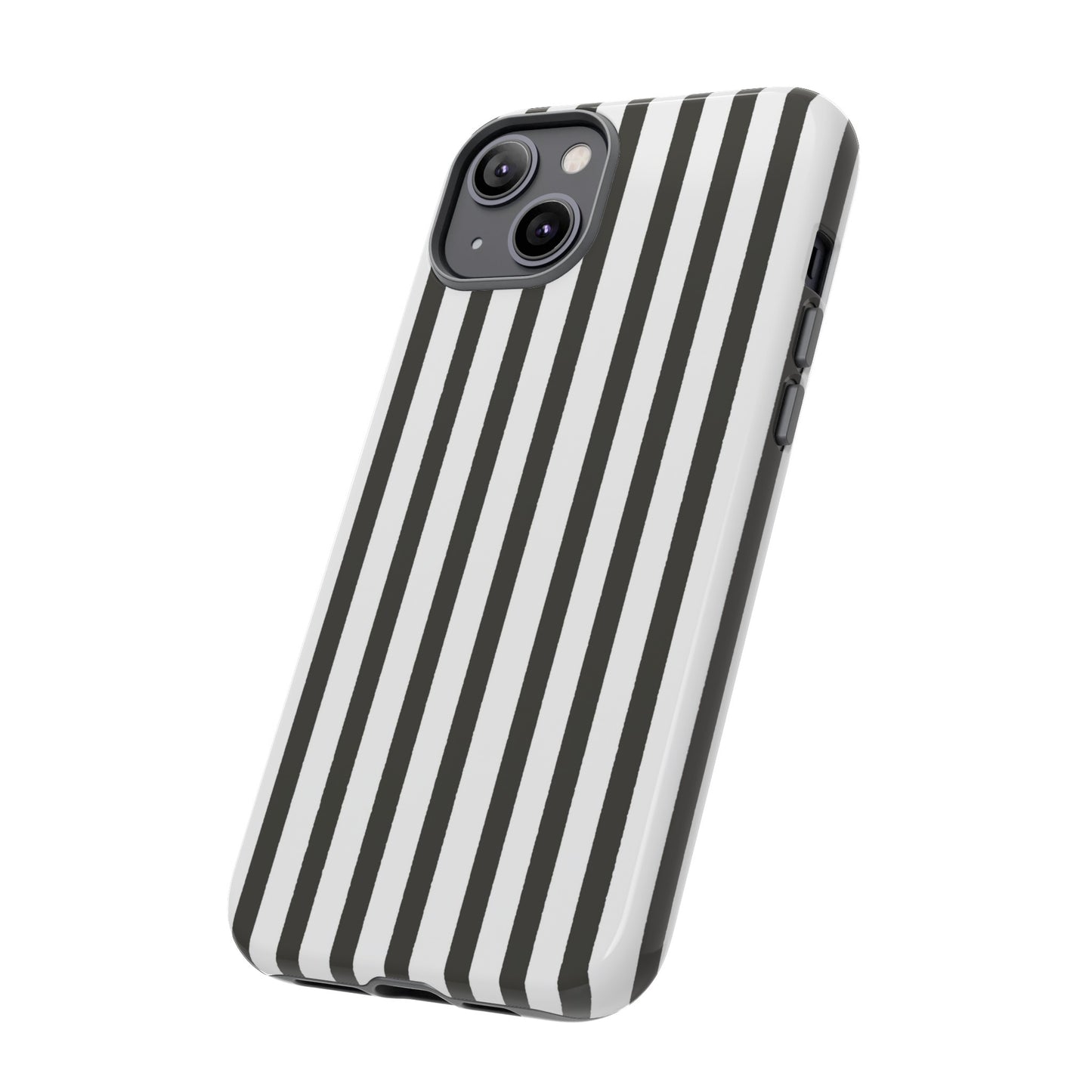 Halloween Black and White Vertical Stripes - iPhone Case