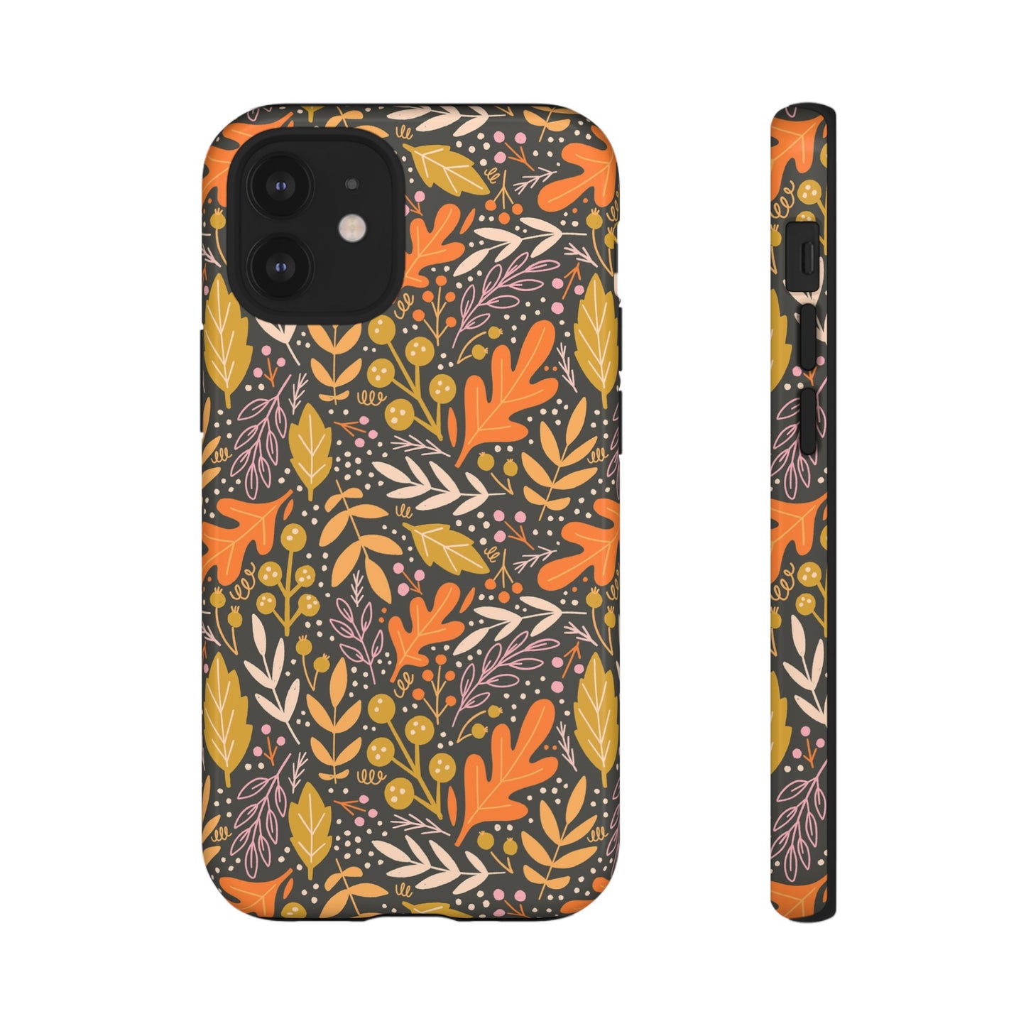 Dark Fall Foliage Leaves - iPhone Case