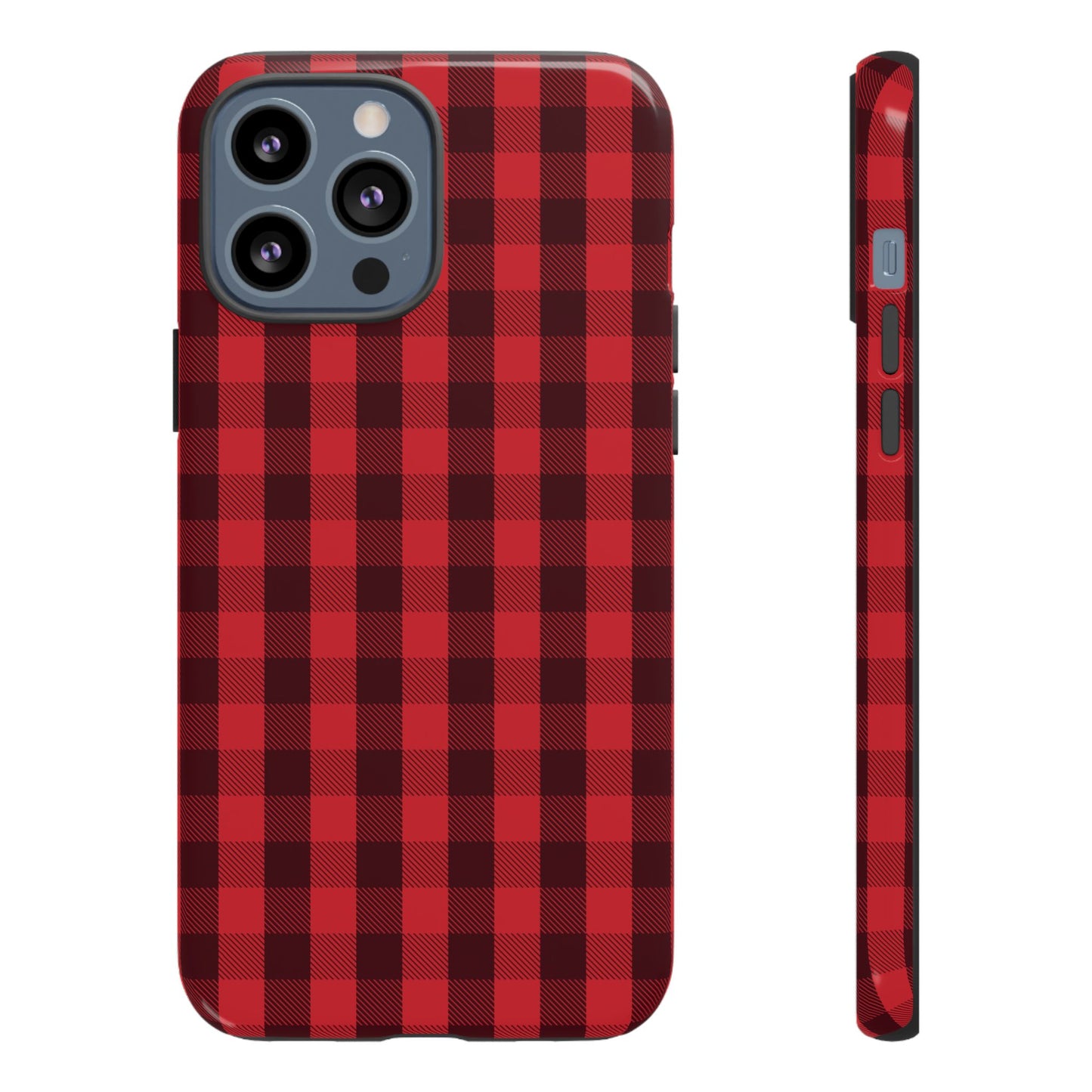 Red Christmas Gingham Pattern - iPhone Case