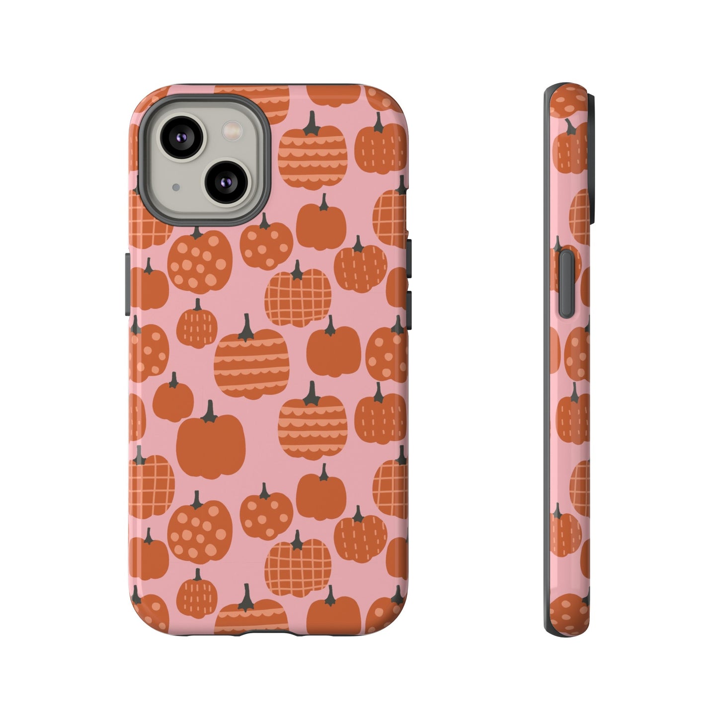 Fall Pumpkins with Pink Background - iPhone Case