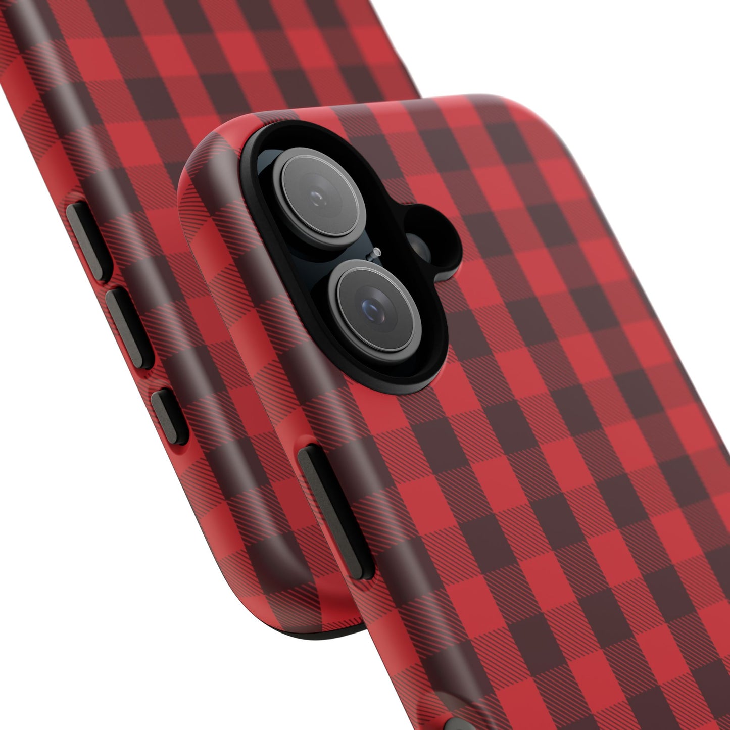 Red Christmas Gingham Pattern - iPhone Case