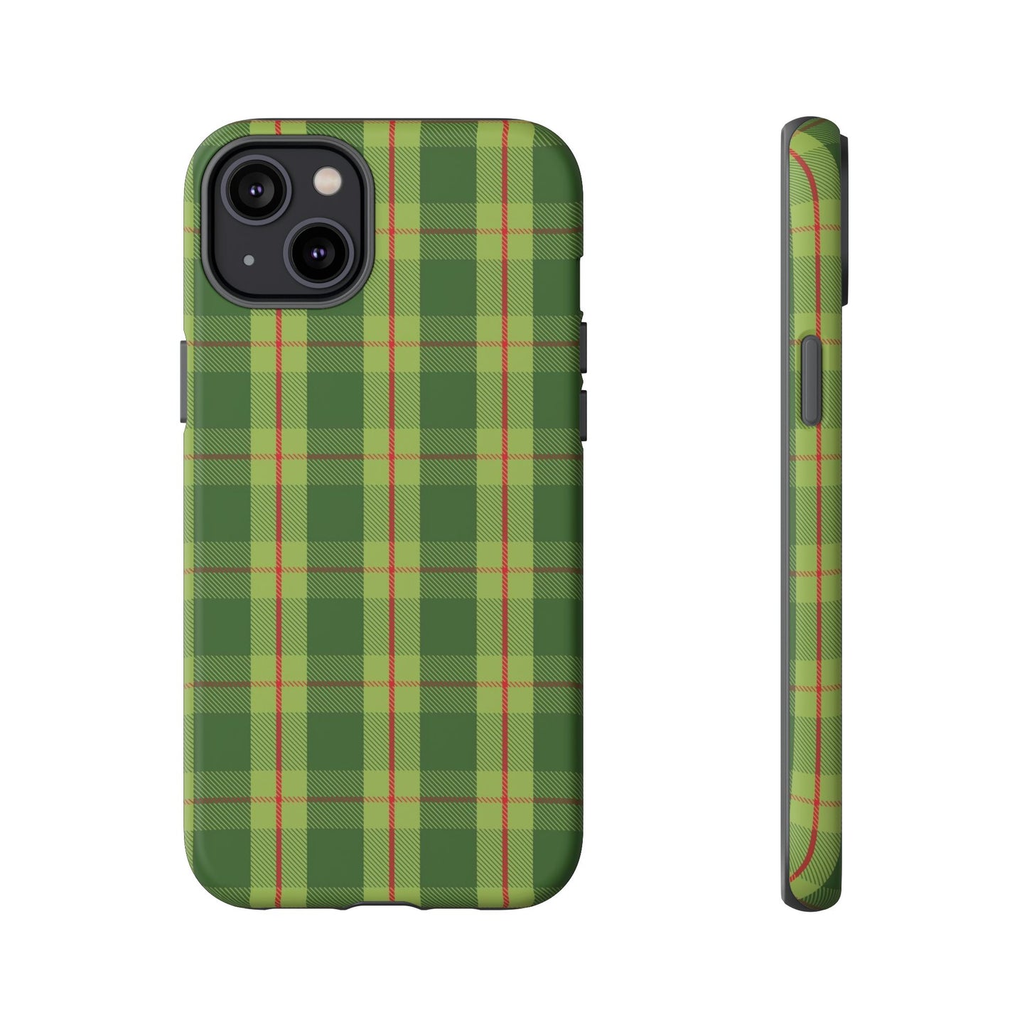 Green and Red Christmas Plaid Pattern - iPhone Case