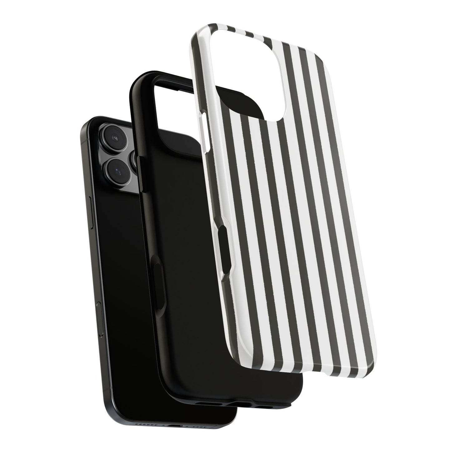 Halloween Black and White Vertical Stripes - iPhone Case