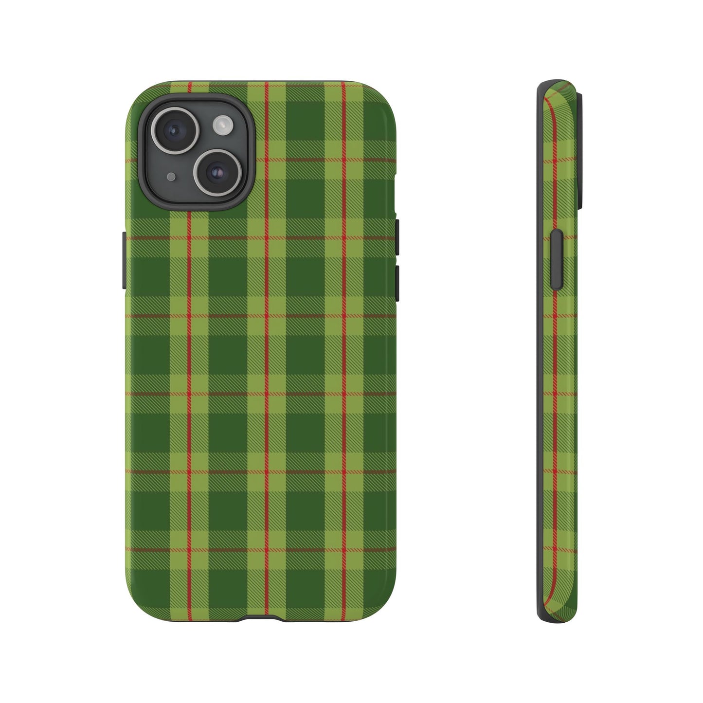 Green and Red Christmas Plaid Pattern - iPhone Case