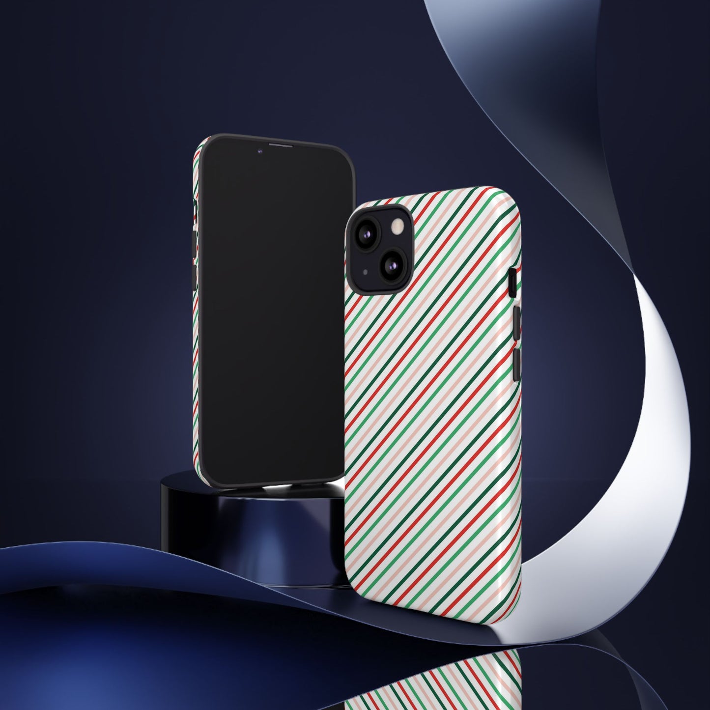 Christmas Diagonal Stripes - iPhone Case