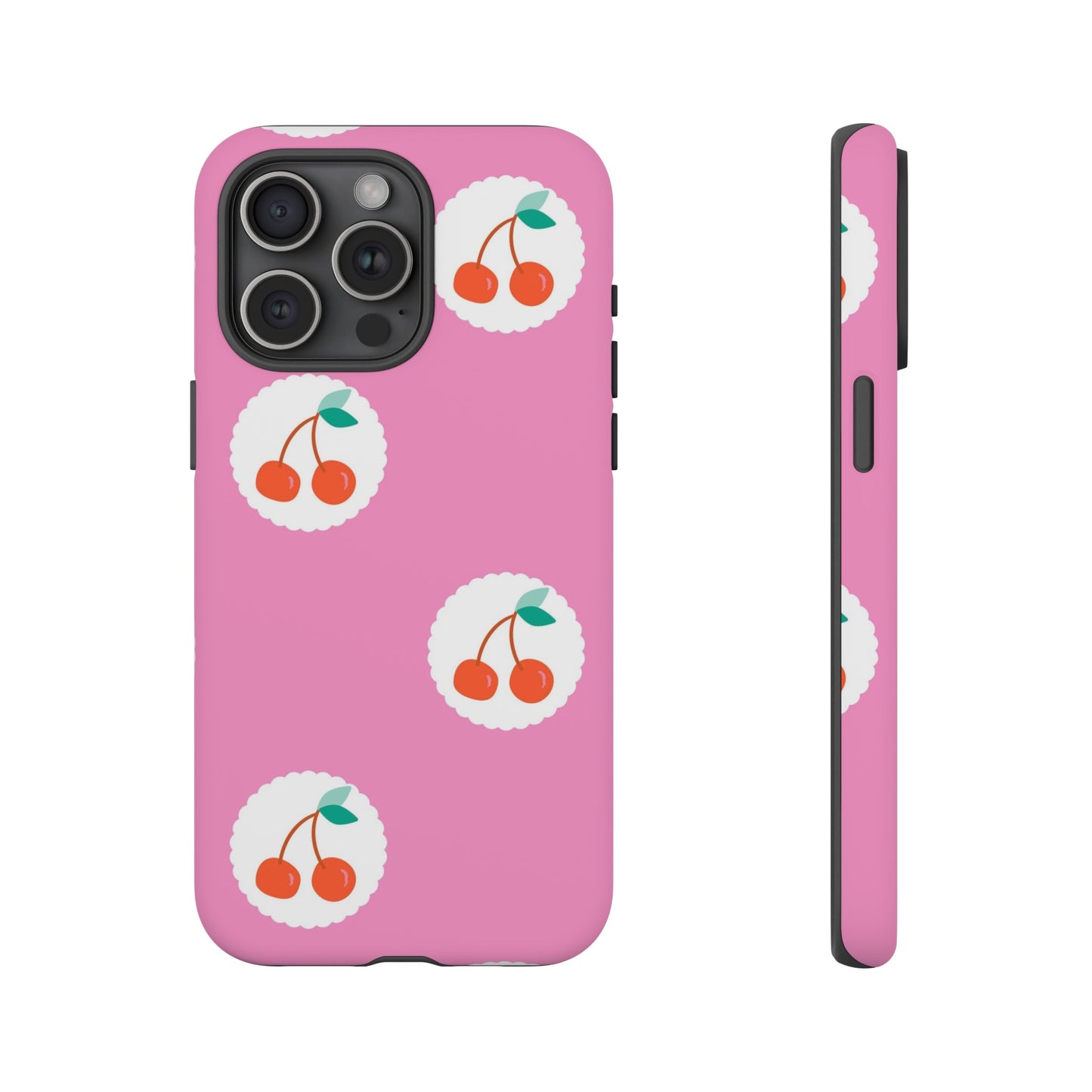 Cherry Circles Pink - iPhone Case