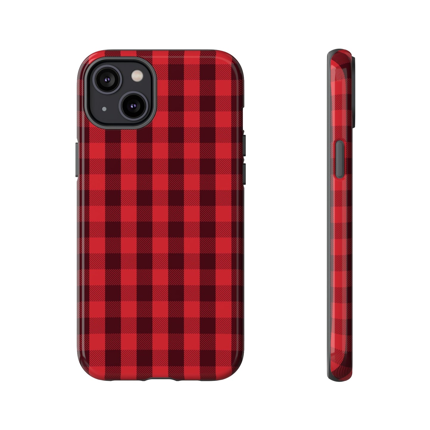 Red Christmas Gingham Pattern - iPhone Case