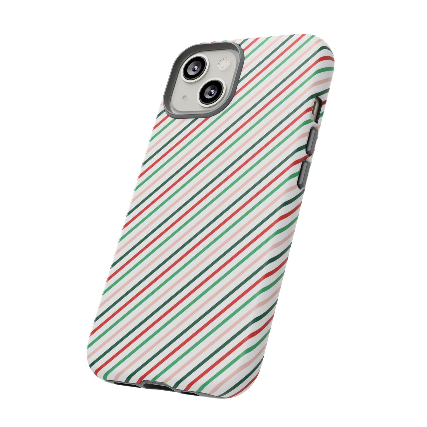 Christmas Diagonal Stripes - iPhone Case