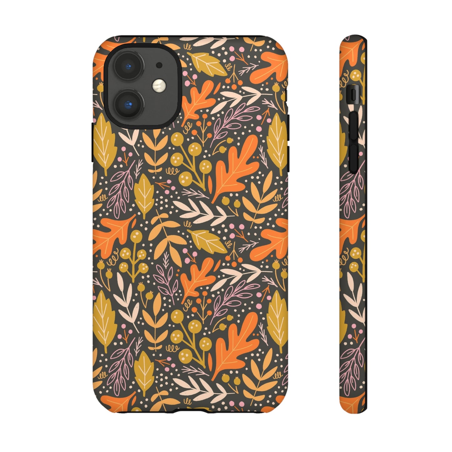 Dark Fall Foliage Leaves - iPhone Case