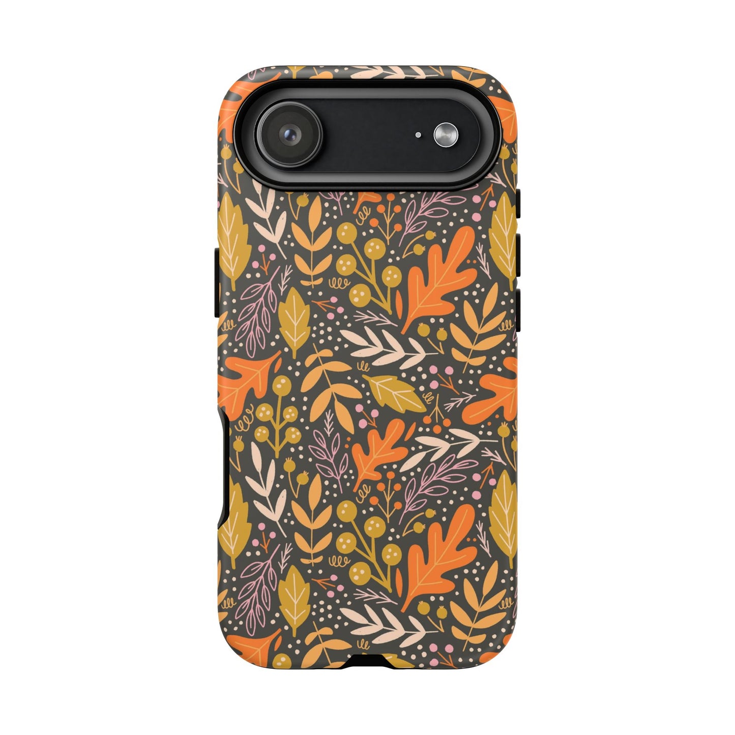 Dark Fall Foliage Leaves - iPhone Case