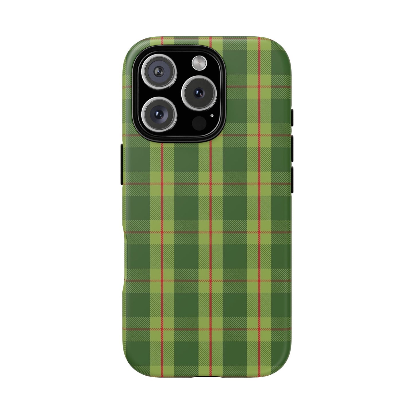 Green and Red Christmas Plaid Pattern - iPhone Case