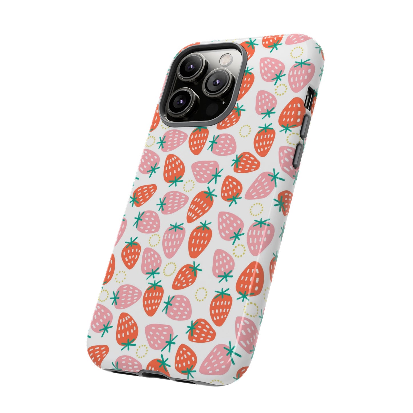 Strawberry Pattern - White - iPhone Case