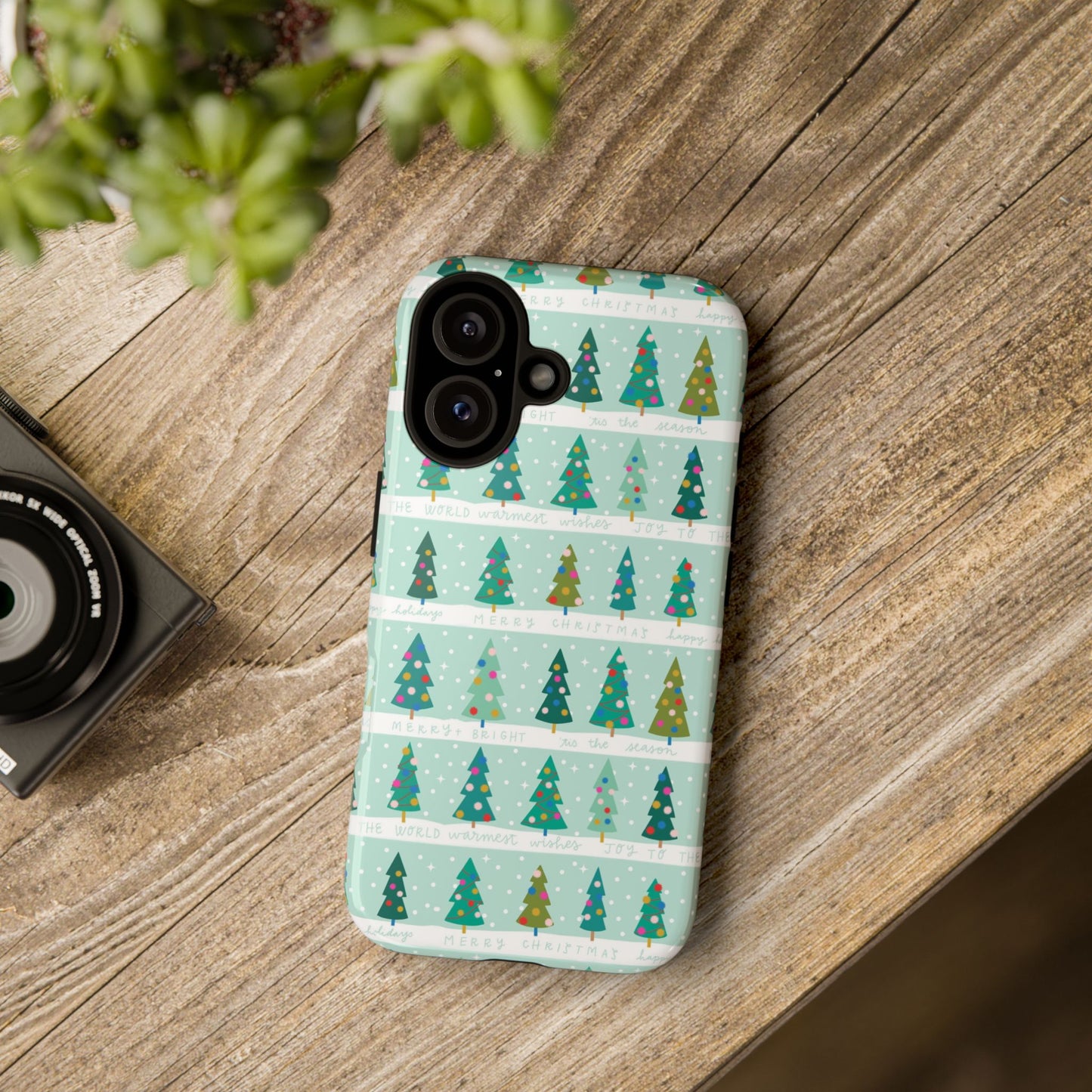 Christmas Trees Row - iPhone Case