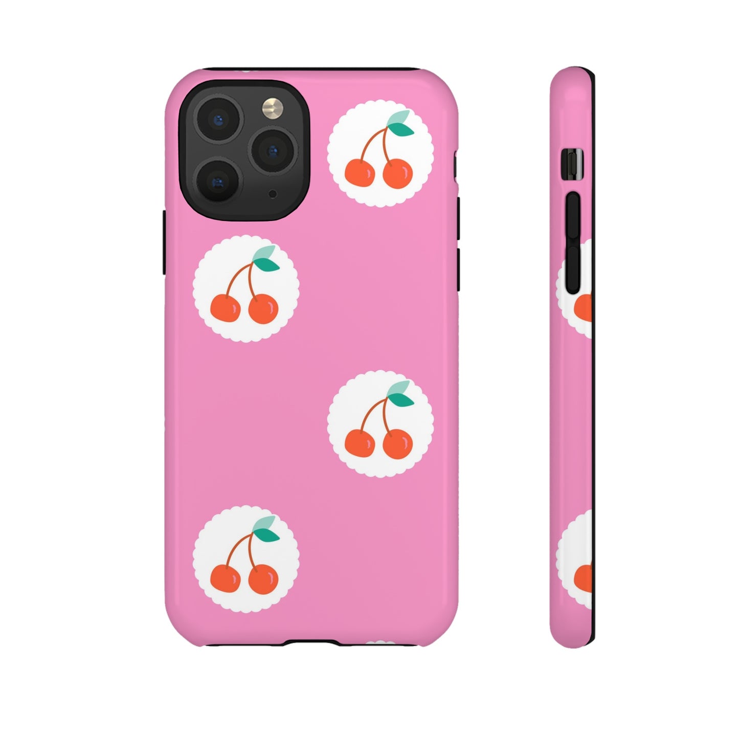 Cherry Circles Pink - iPhone Case