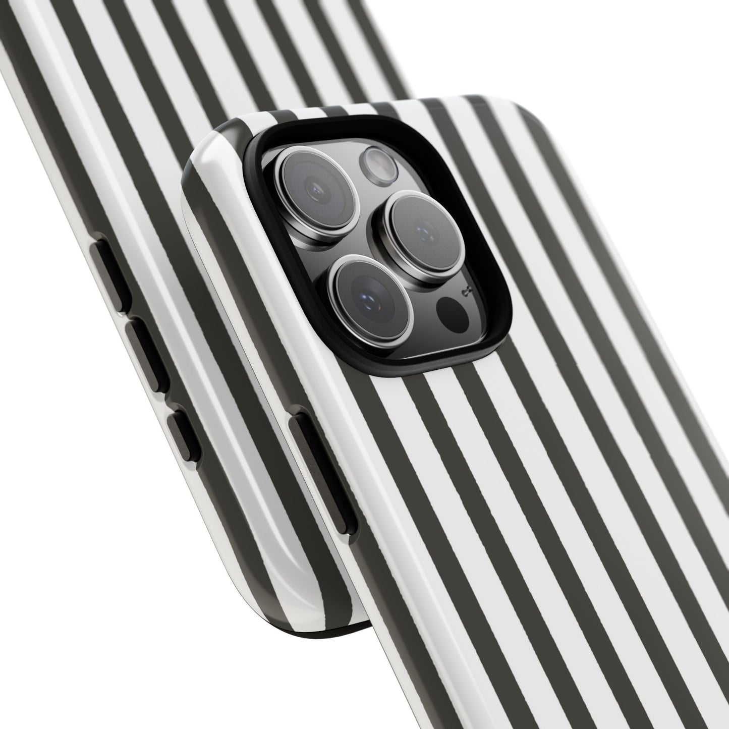 Halloween Black and White Vertical Stripes - iPhone Case