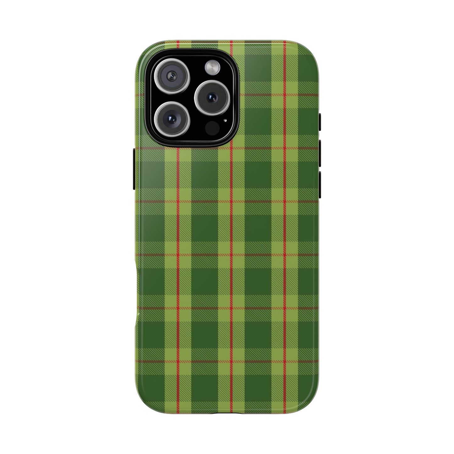 Green and Red Christmas Plaid Pattern - iPhone Case