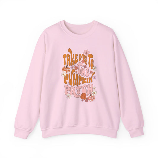 Take Me To The Pumpkin Patch (Retro) - Autumn/Fall Sweatshirt - Unisex Heavy Blend™ Crewneck Sweatshirt