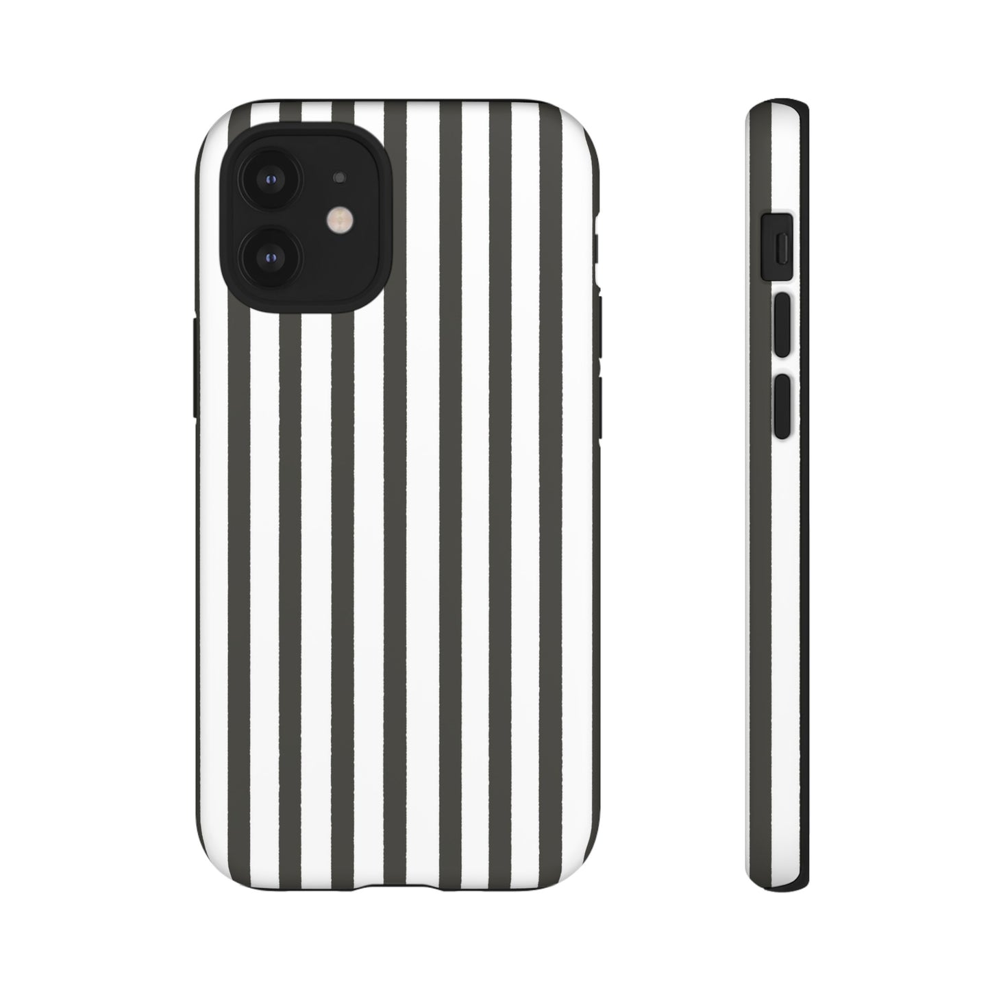 Halloween Black and White Vertical Stripes - iPhone Case