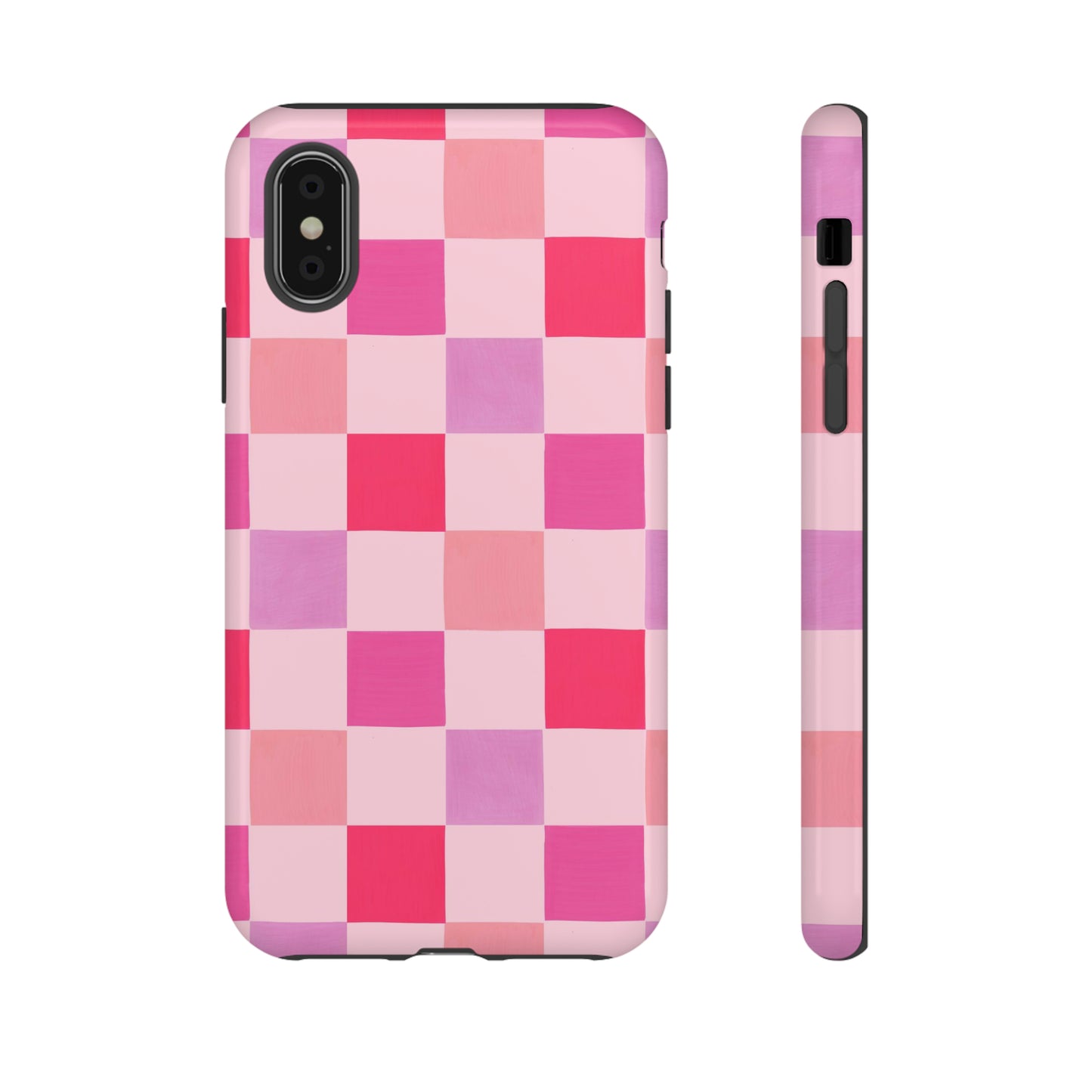 Pink Check Pattern iPhone Case