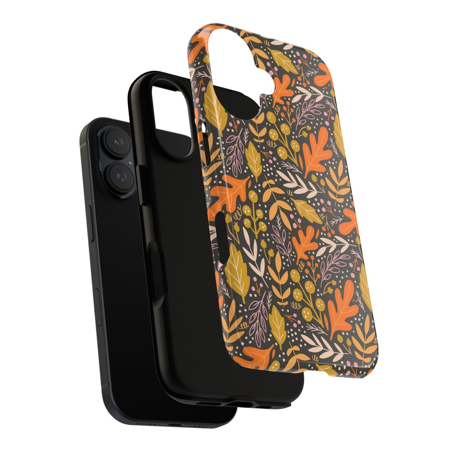 Dark Fall Foliage Leaves - iPhone Case