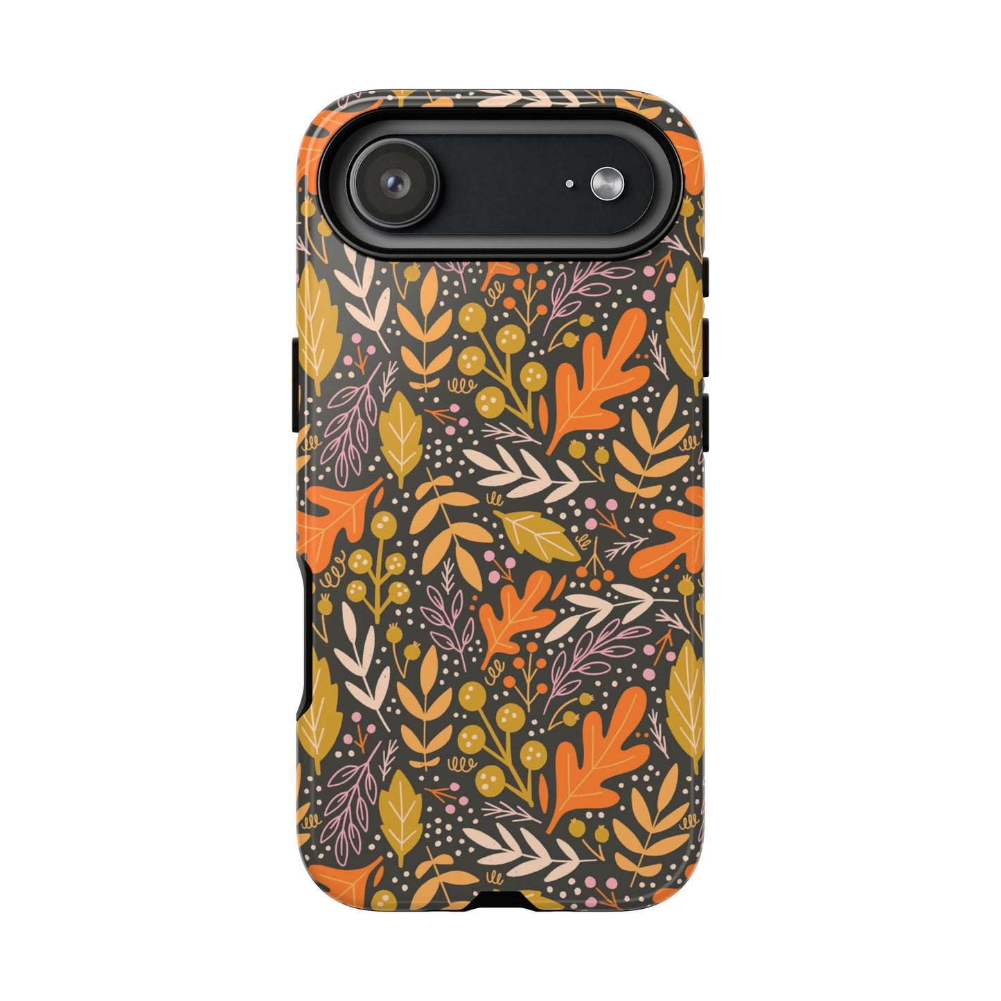 Dark Fall Foliage Leaves - iPhone Case