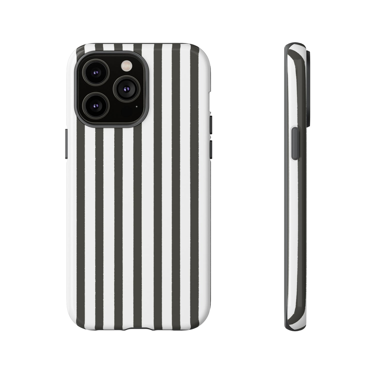 Halloween Black and White Vertical Stripes - iPhone Case