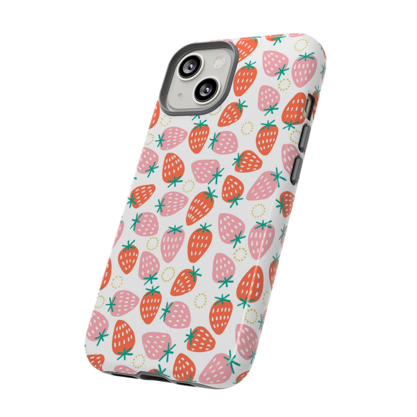 Strawberry Pattern - White - iPhone Case