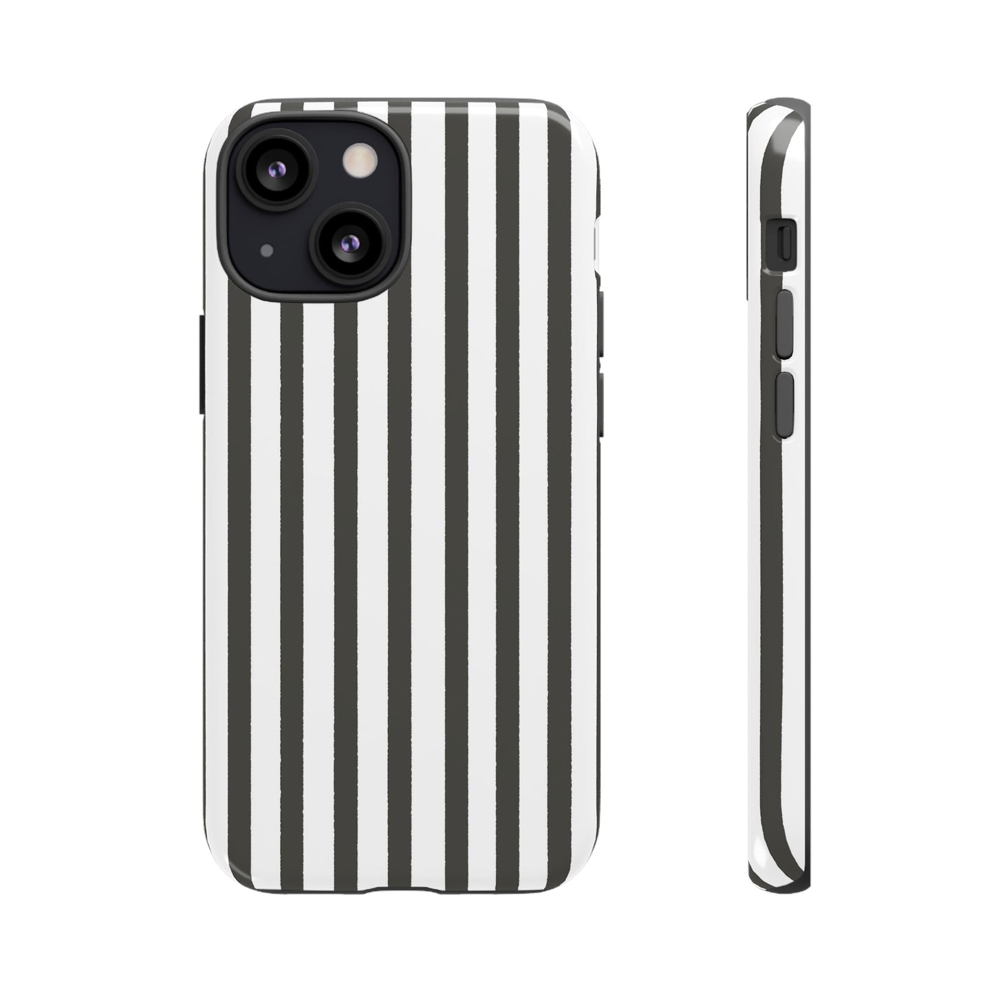 Halloween Black and White Vertical Stripes - iPhone Case