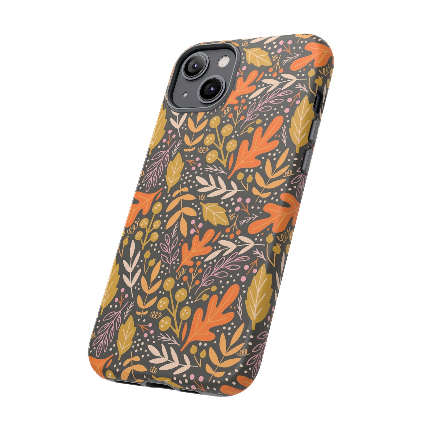 Dark Fall Foliage Leaves - iPhone Case