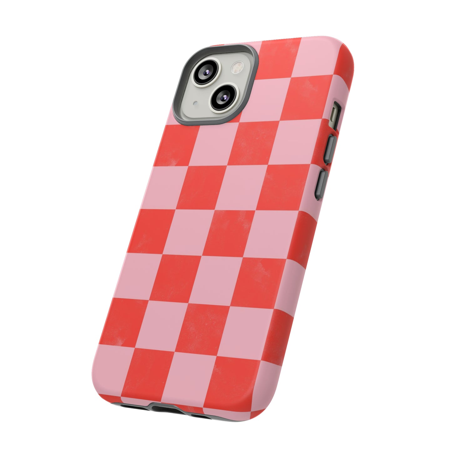 Red and Pink Checker Pattern - iPhone Case