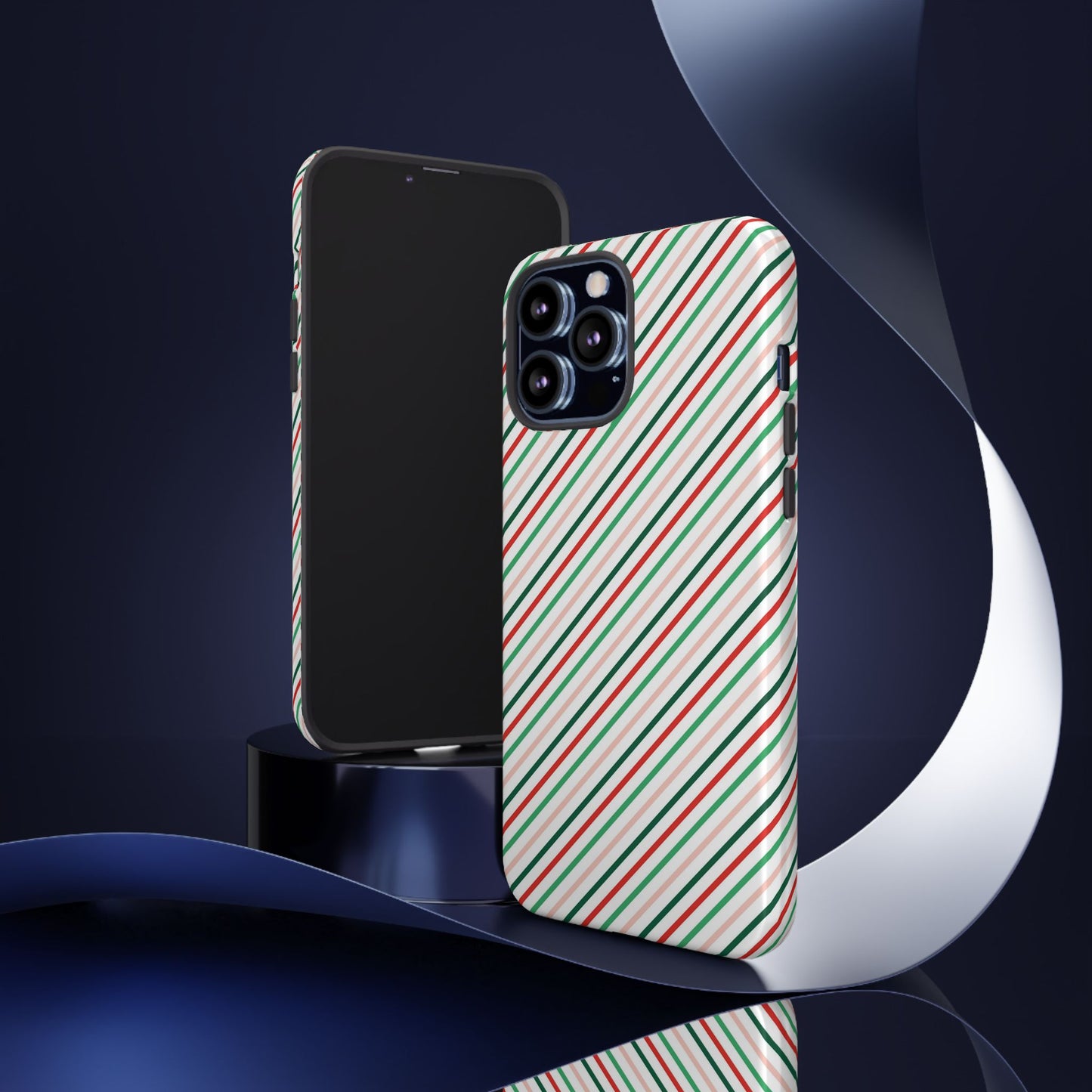 Christmas Diagonal Stripes - iPhone Case