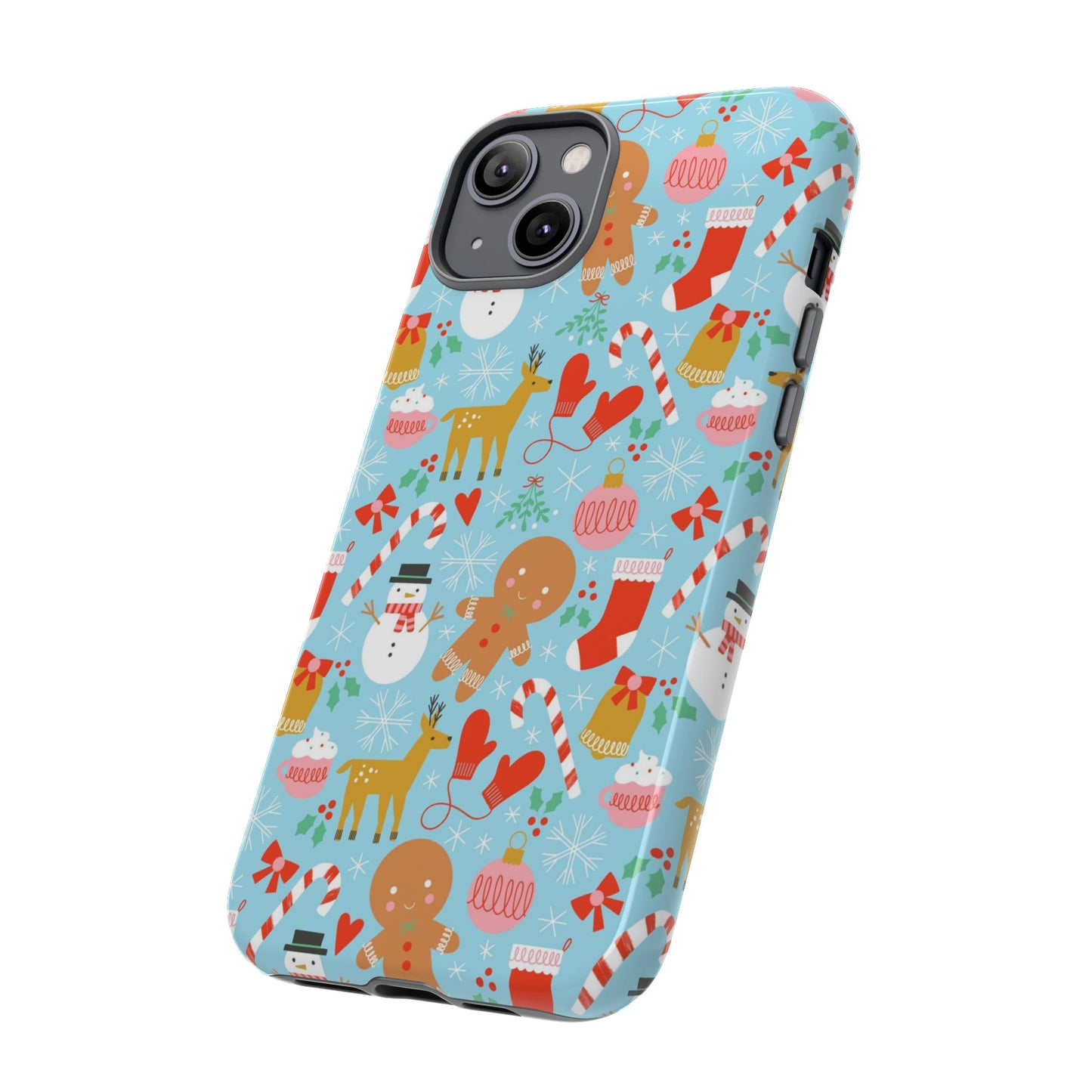 Christmas Characters Blue - iPhone Case