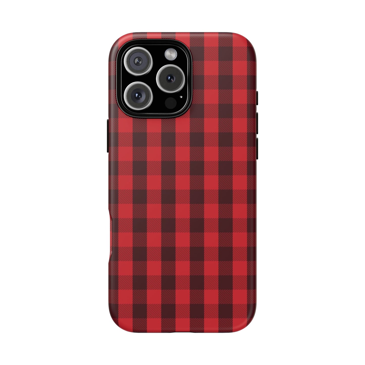 Red Christmas Gingham Pattern - iPhone Case