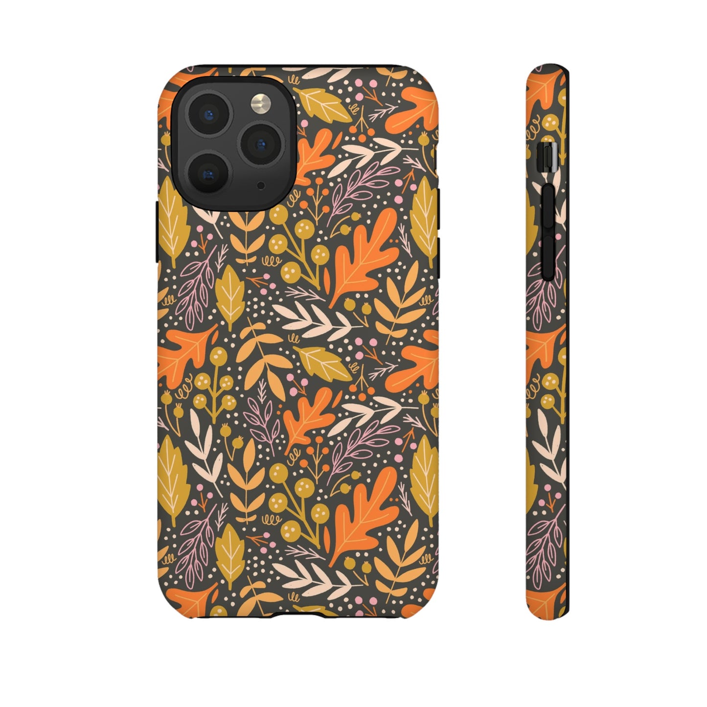 Dark Fall Foliage Leaves - iPhone Case