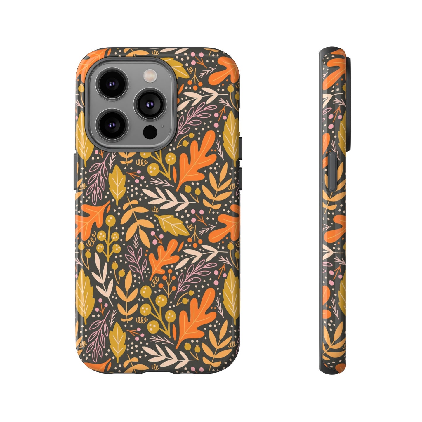 Dark Fall Foliage Leaves - iPhone Case