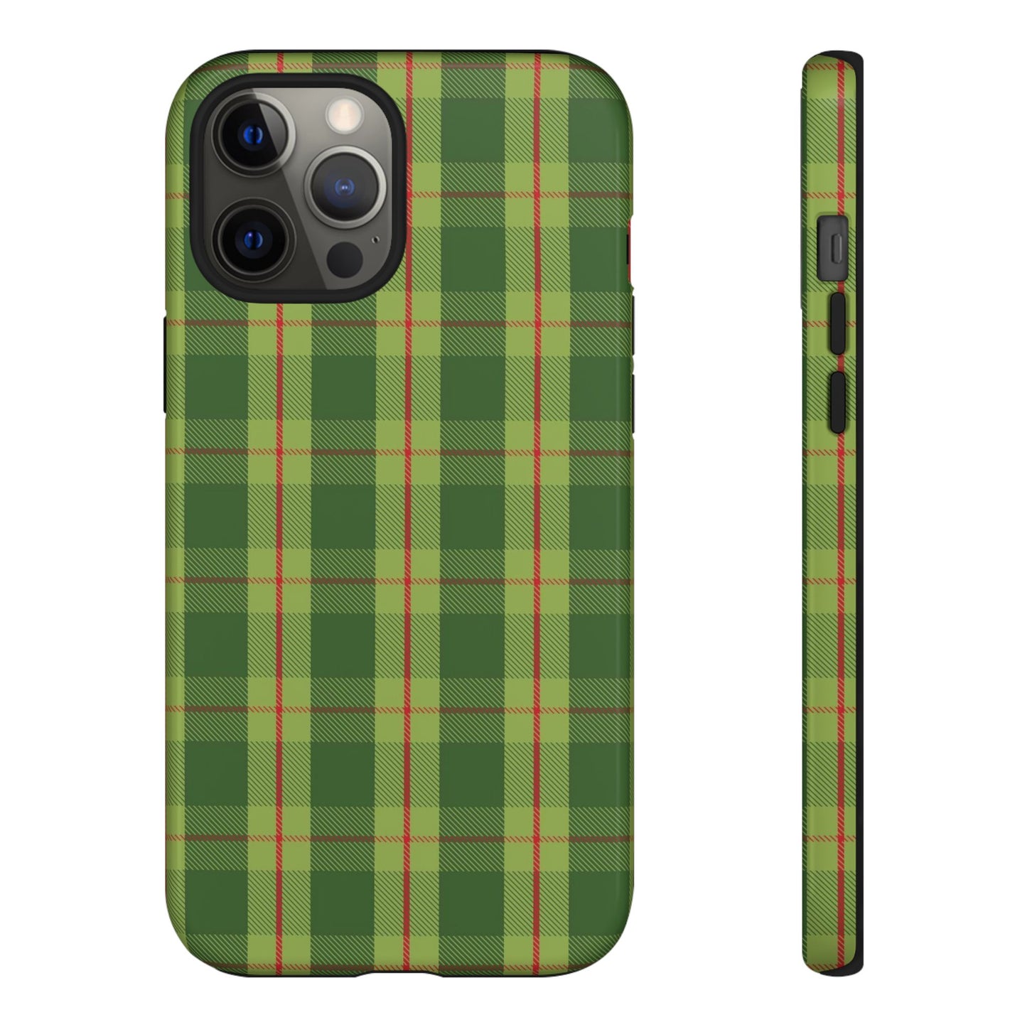 Green and Red Christmas Plaid Pattern - iPhone Case